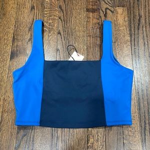 Sincerely Jules Blue navy sports top with built in bra size L